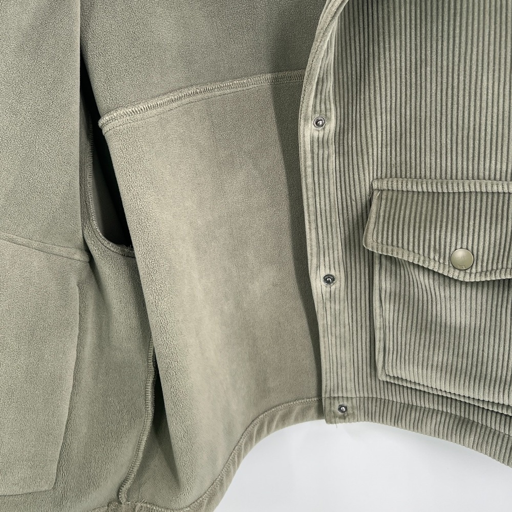 Elie Tahari sage green corduroy cropped trucker chore jacket boxy fit SOFT L - Picture 5 of 9